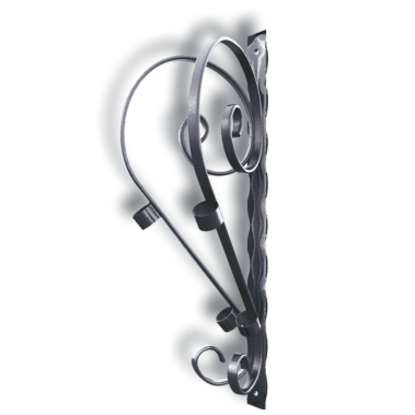 Support Mural Pour Drapeau KeyMet | Double Tube | Noir | 125mm | Pour Hampe 22mm