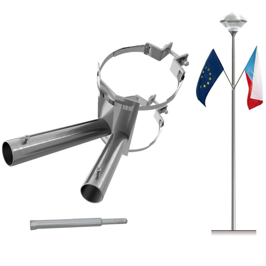 Drapeau pour poteau en bois de prestige