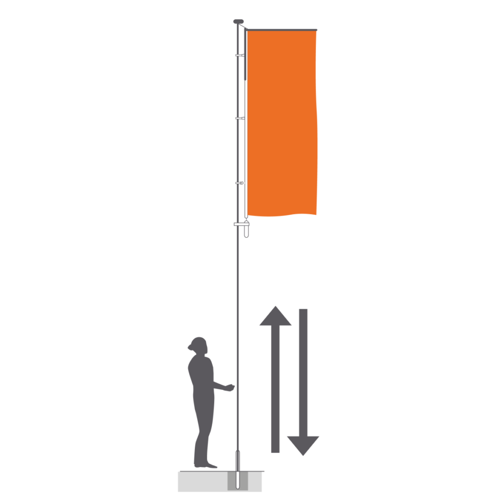 mât drapeau ascensionnelle