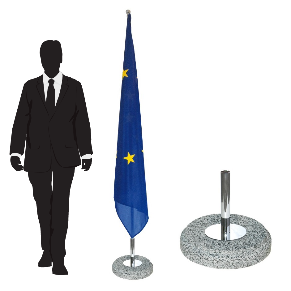 pied porte-drapeau en bois moderne