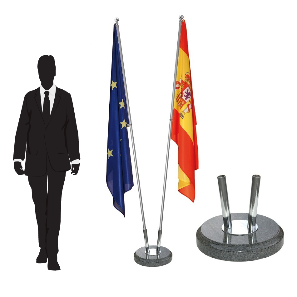 pied porte-drapeau en bois de protocole