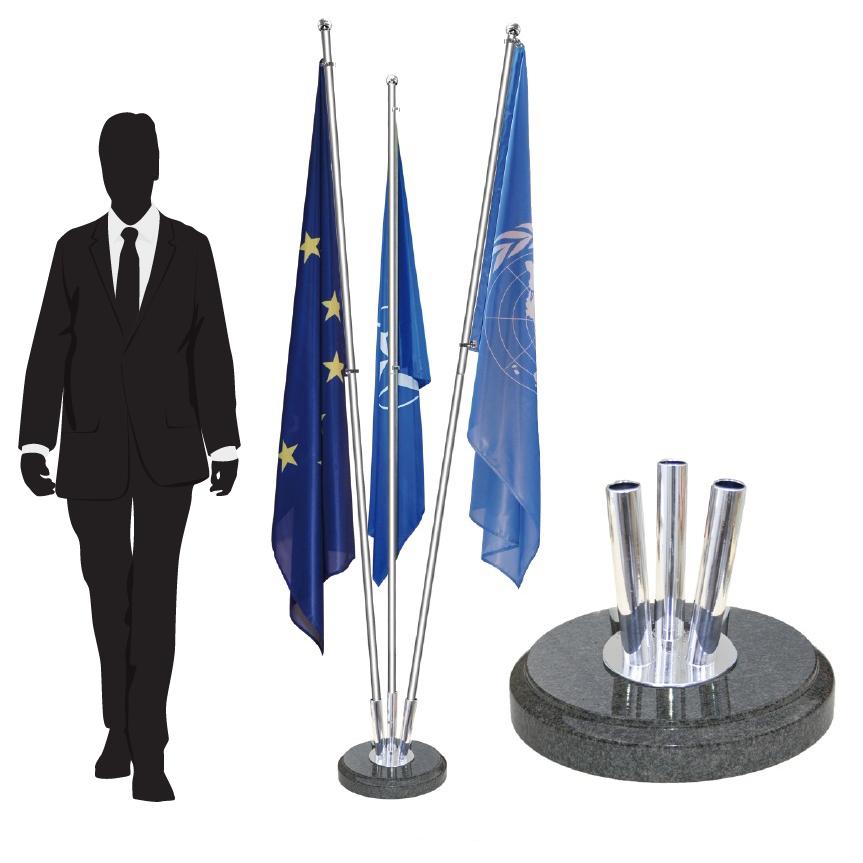 pied porte-drapeau en bois de cérémonie