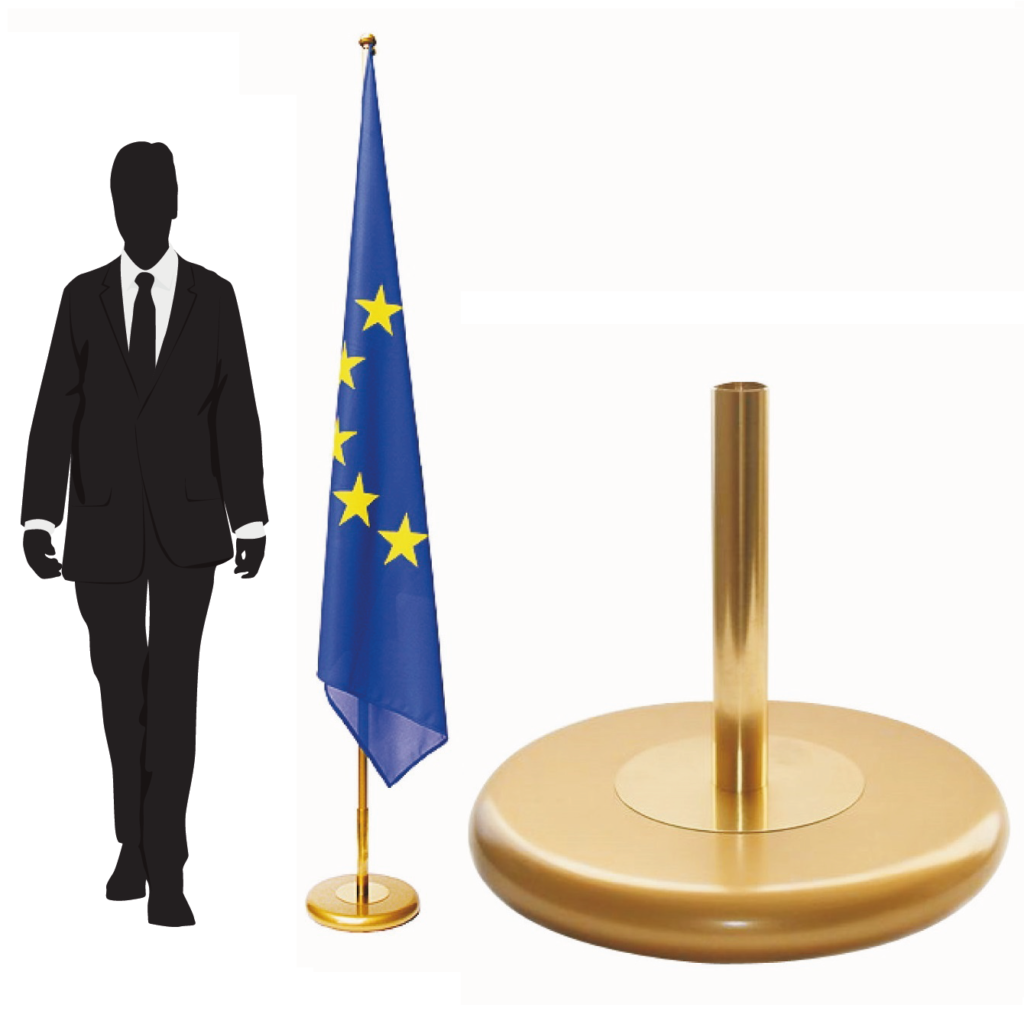 pied porte-drapeau en bois antidérapant