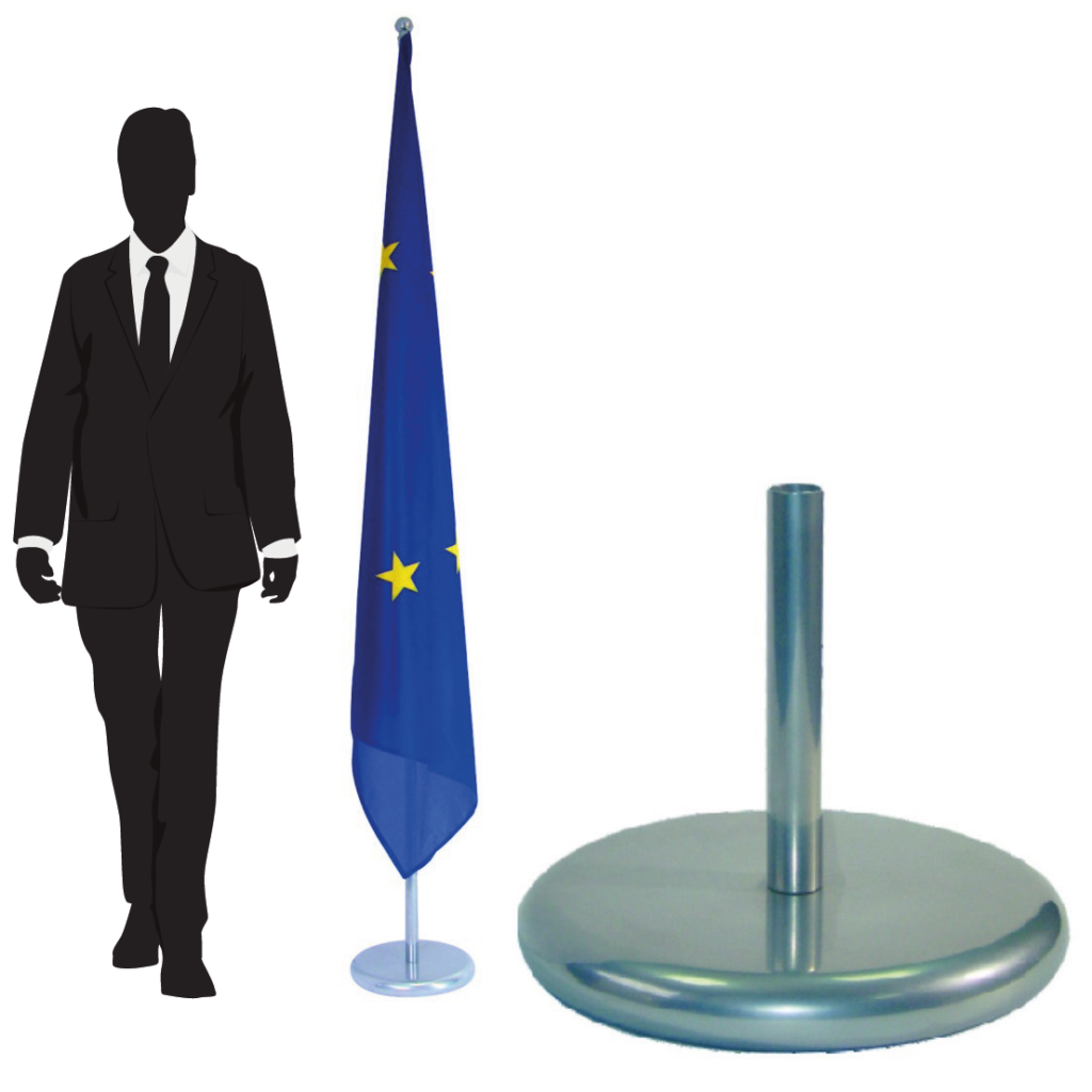 pied porte-drapeau en bois institutionnel