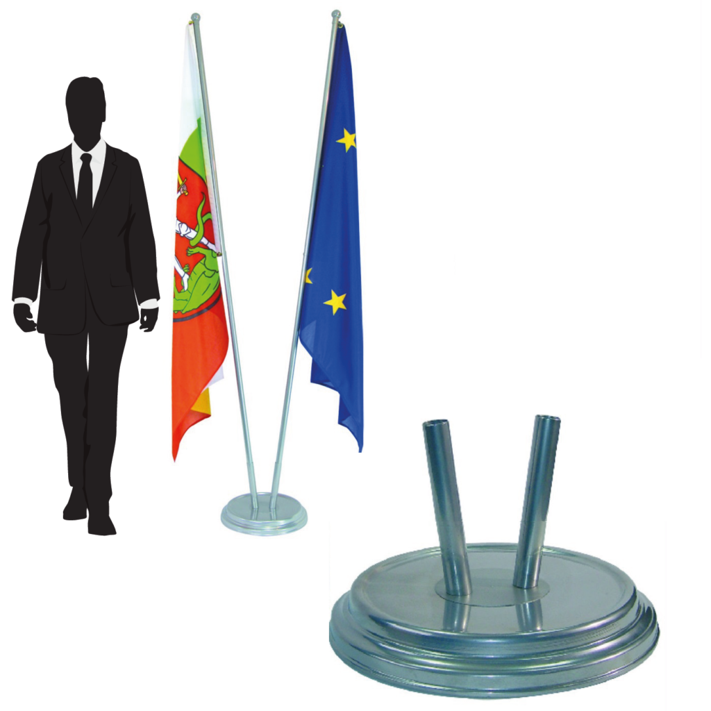 pied porte-drapeau en bois de prestige