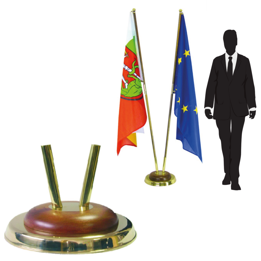 pied porte-drapeau en marbre raffiné