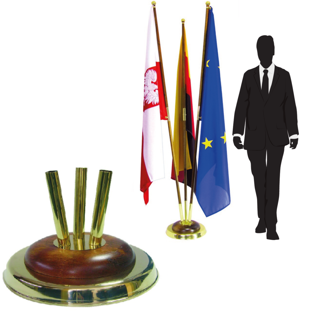 pied porte-drapeau en marbre moderne