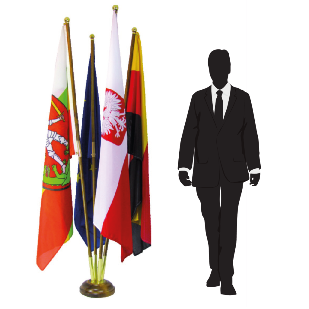 pied porte-drapeau en marbre officiel