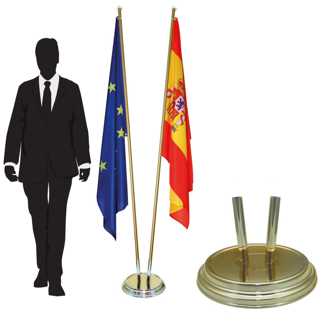 pied porte-drapeau en marbre robuste