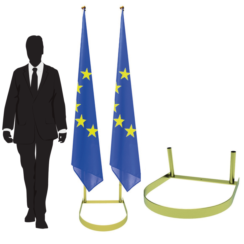 pied porte-drapeau en marbre de bureau