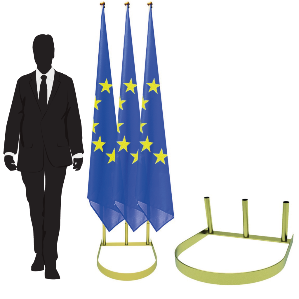 pied porte-drapeau en marbre élégant