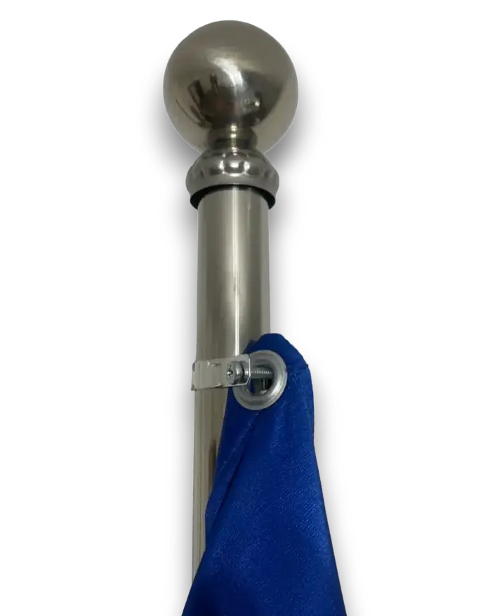 hampe porte-drapeau en inox noire