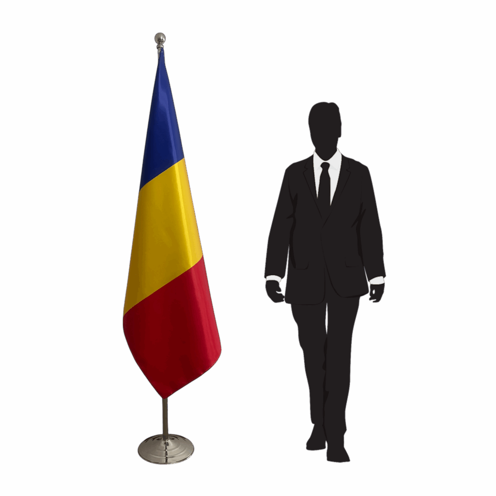 Drapeau Roumanie en marbre professionnel