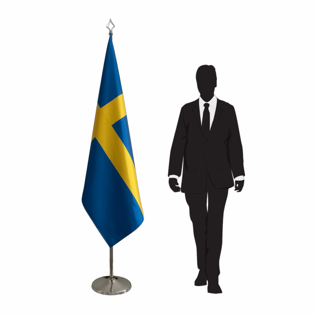 drapeau suede sur pied