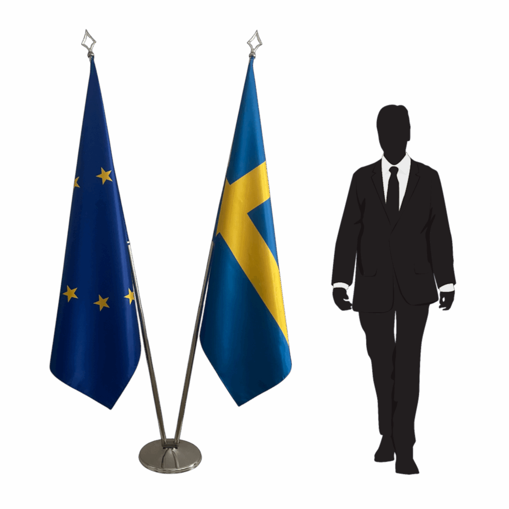 drapeau suede sur pied