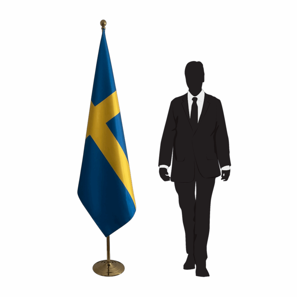 drapeau suede sur pied