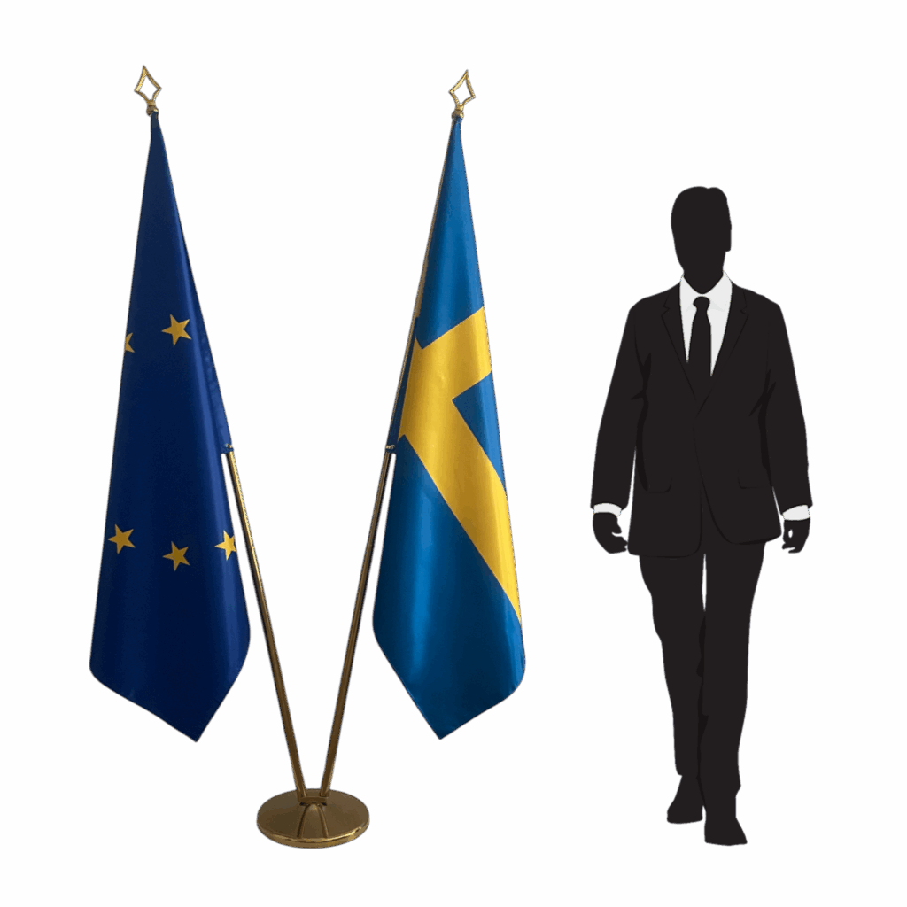 drapeau suede sur pied