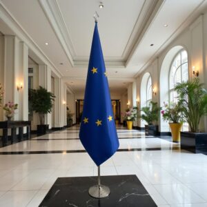 drapeau UE sur pied