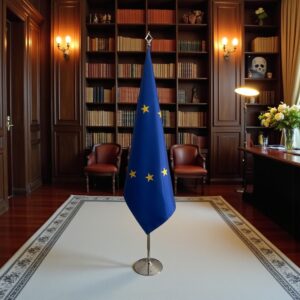 drapeau UE sur pied