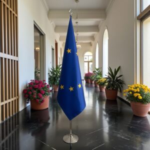 drapeau UE sur pied