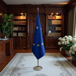 drapeau UE sur hampe