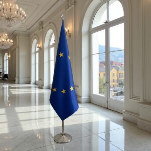 drapeau UE sur hampe