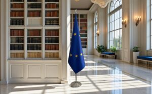 drapeau UE sur hampe