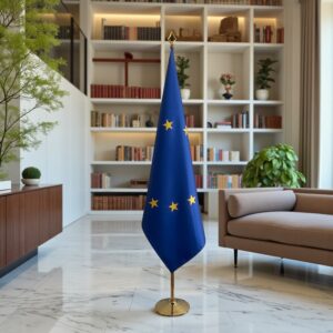 drapeau UE sur hampe