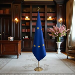 drapeau UE sur hampe