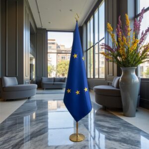 drapeau UE sur hampe