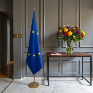 drapeau UE sur hampe