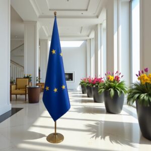 drapeau UE sur hampe