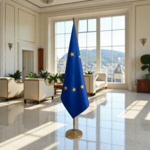 drapeau UE sur hampe