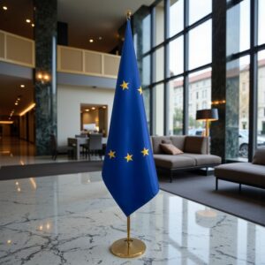 drapeau UE sur hampe