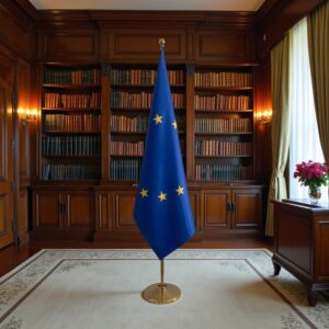 drapeau UE sur hampe