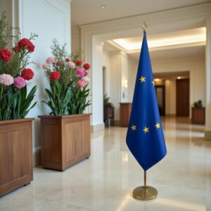 drapeau UE sur hampe