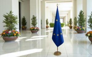 drapeau UE sur hampe