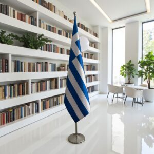 drapeau Grèce avec socle