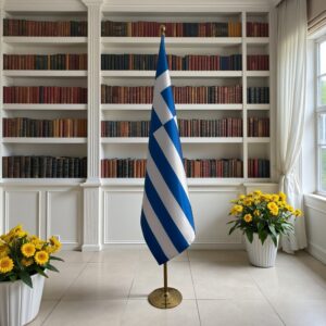 Pavillon Grèce et socle en bois institutionnel