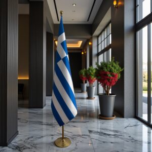 Bannière Grèce pour socle en marbre de qualité