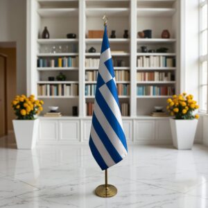 Drapeau Grèce pour socle en marbre professionnel