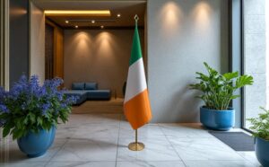 drapeau Irlande avec mat