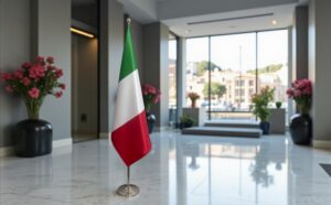 drapeau Italie sur pied