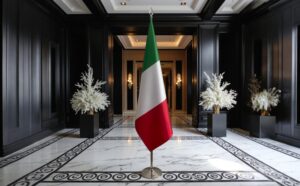 drapeau Italie sur hampe