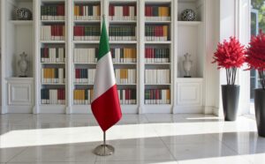 drapeau Italie sur hampe