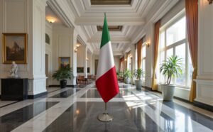 drapeau Italie sur hampe