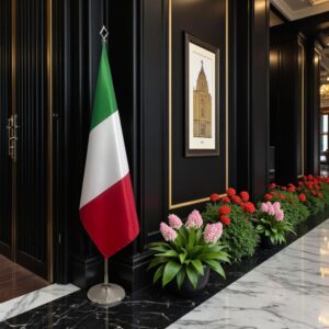 drapeau Italie sur socle