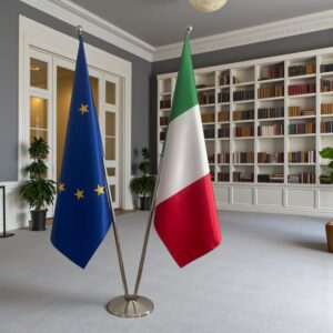 drapeau Italie sur socle