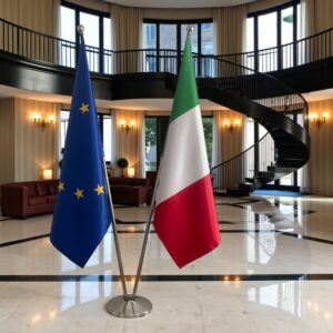 drapeau Italie sur socle