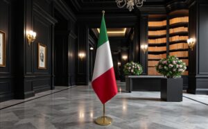 Drapeau Italie pour socle en marbre professionnel
